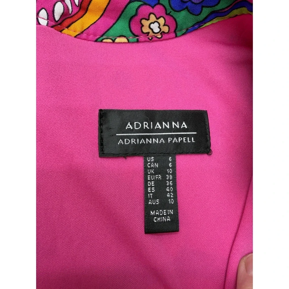 Adrianna Papell Womens Maxi Dress Size 6 Paisley Boho V Neck Balloon Sleeve - Picture 9 of 16